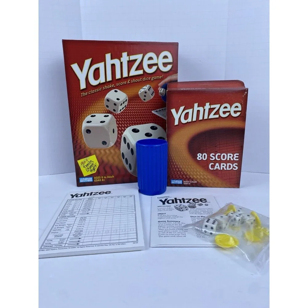 2004 Vintage Parker Brothers Yahtzee *UNUSED PLUS Bonus 2004 Sealed Score Cards!